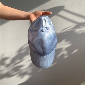 Baby Blue Satin Baseball Cap